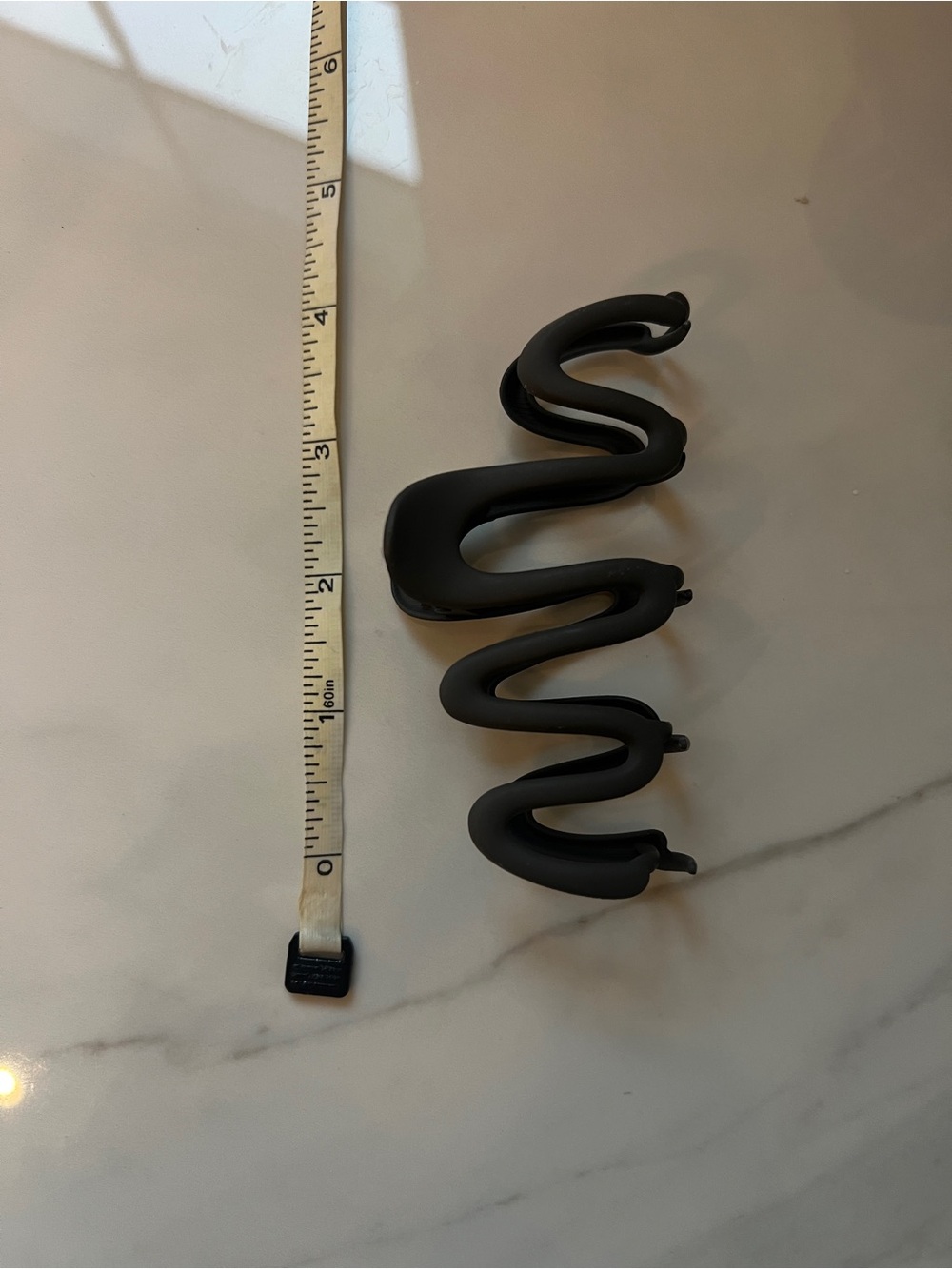 Matte Black grey Swirl Hair Clip